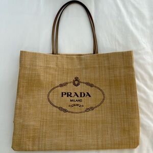 Exclusive Prada raffia tote XL